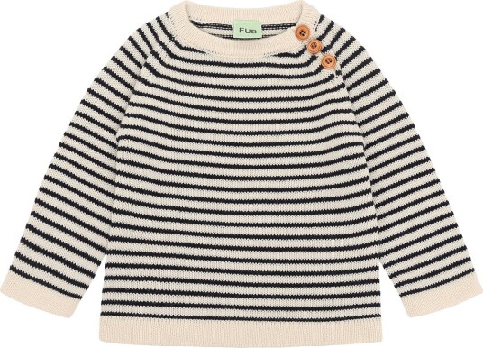 FUB Baby Sweater ECRU/DARK NAVY 80 FUB Baby Sweater ECRU/DARK NAVY 80