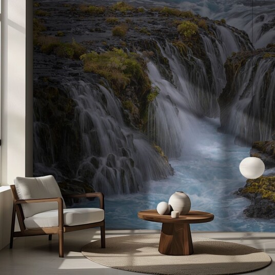 Tapet Steinete Foss Scene Tapet Steinete Foss Scene