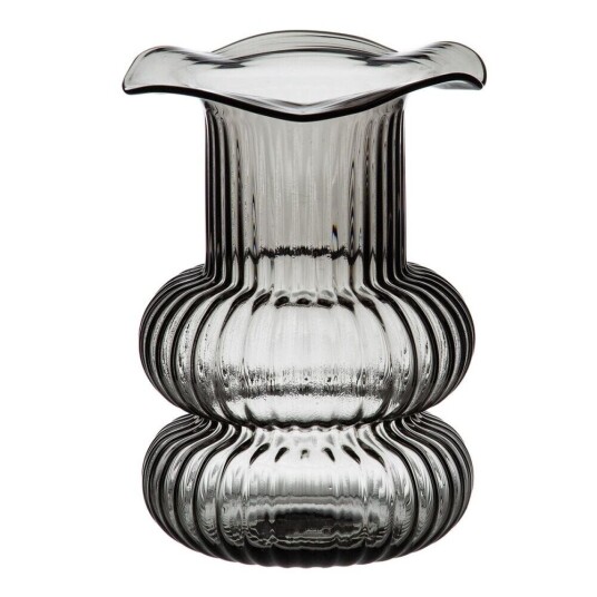 Bigbuy Home Vase Grå Glass 16,5 X 16,5 X 25 Cm