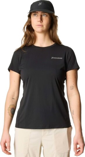 Houdini W"s Pace Air Message Tee True Black / Houdini Logo