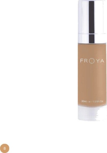 Frøya Photo Finish Moisture Foundation 30 ml, No. 8 Medium mørk med gyllenbryn undertone