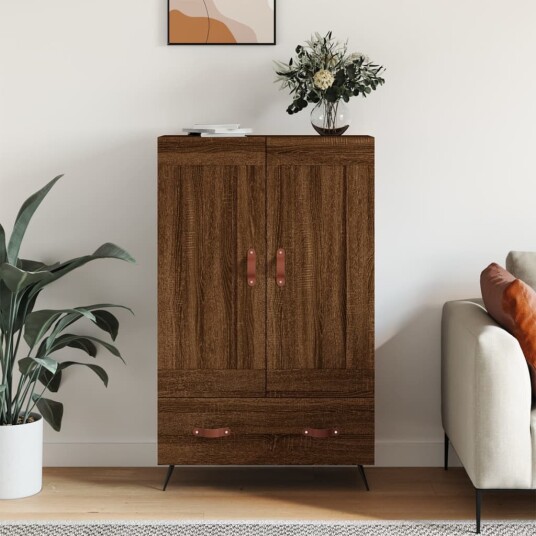 vidaXL Highboard brun eik 69,5x31x115 cm konstruert tre