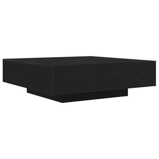 Kaffebord med LED lys Svart Eik 100x100x31 cm