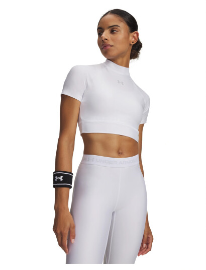Under Armour Heatgear Crop Mock Ss White L