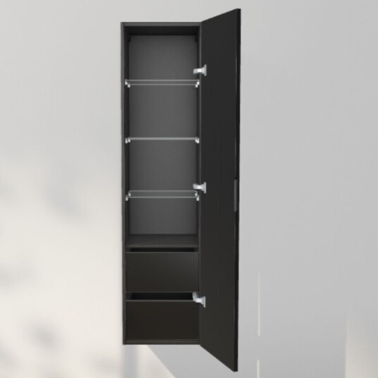 INR Iconic Nordic Rooms Solid 40/40 Høyskap med Skuffer Black oak / 40cm Høyre Hengslet