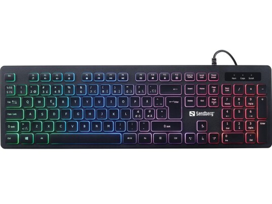 Sandberg Stealth Gamer - Gamingtastatur - Nordisk - Svart Sandberg Stealth Gamer - Gamingtastatur - Nordisk - Svart