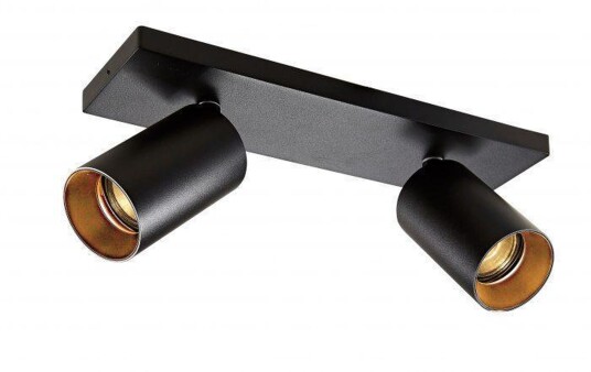 NorDesign OZ K2 taklampe med 2 spotter - Svart/gull NorDesign OZ K2 taklampe med 2 spotter - Svart/gull