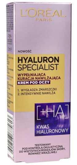LOreal L"oreal Paris Hyaluron Specjalist Creme-Fuktighetsgivende Og Glattende Øyebehandling 15Ml