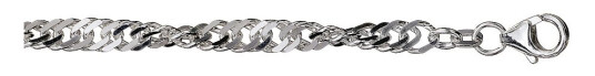 Singapore armbånd i 925 sølv 4,6 mm, 19 cm Singapore armbånd i 925 sølv 4,6 mm, 19 cm