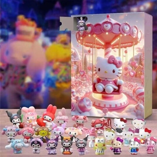 2024 Ny Sanrio Hello Kitty Nedtellingskalender Blind Box 24 dager Jule nedtellingsgave Adventskalender Overraskelse Julegave til barn