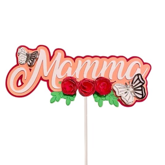 Kaketopp Mamma Med Roser Og Sommerfugler Kaketopp Mamma Med Roser Og Sommerfugler