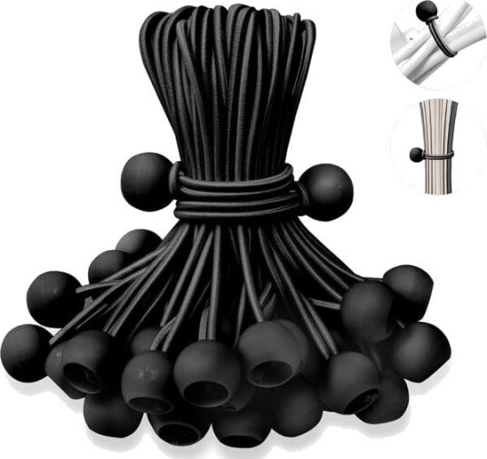 Ukjent merke teltutstyr 50 stk. 15 cm elastisk gummisnor Spenningskule strikk med kuler gjenbrukbare for golfnett fotballmål camping teltstenger slange svart_yu Ukjent merke teltutstyr 50 stk. 15 cm elastisk gummisnor Spenningskule strikk med kuler gjenbrukbare for golfnett fotballmål camping teltstenger slange svart_yu