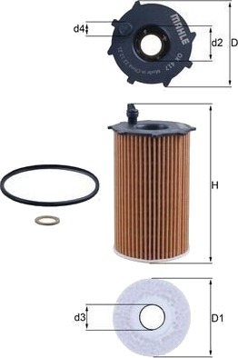 Oljefilter MAHLE ORIGINAL OX 417D Oljefilter MAHLE ORIGINAL OX 417D