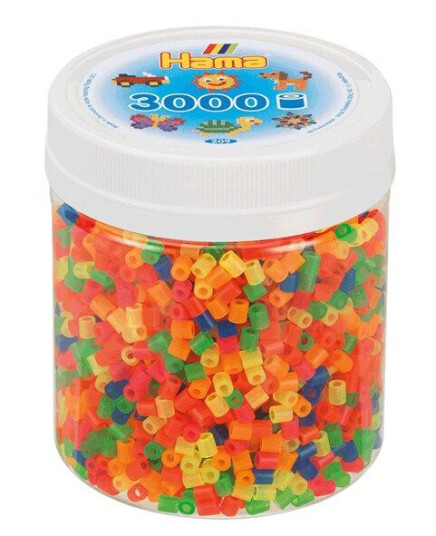 Hama Ironing Beads in Pot Neon Mix 51 3000pcs.