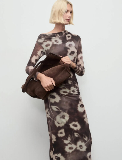 Mango Asymmetrical Floral Print Dress Multi/patterned XS Mango Asymmetrical Floral Print Dress Multi/patterned XS