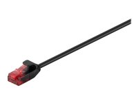 MicroConnect CAT6 Nettverkskabel 1m U/UTP RJ-45 (Hann til Hann) Svart