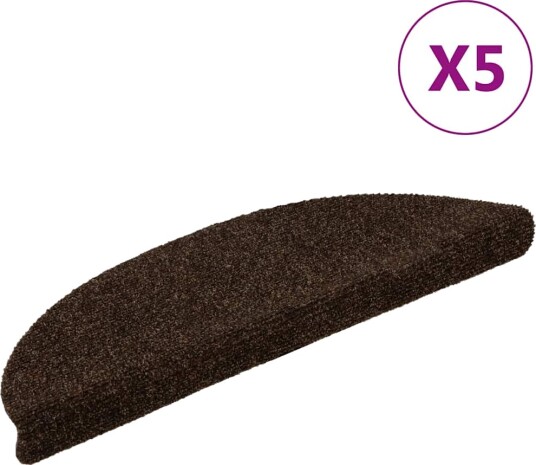 Trappematter selvklebende 5 stk 56x17x3 cm brun halvrund