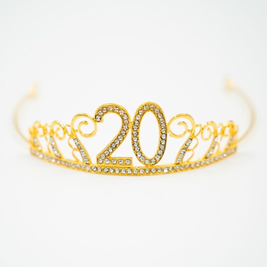 Catsson Int Group LTD Kakedekorasjon Tiara Tall av Metall Gull - Tallet 20