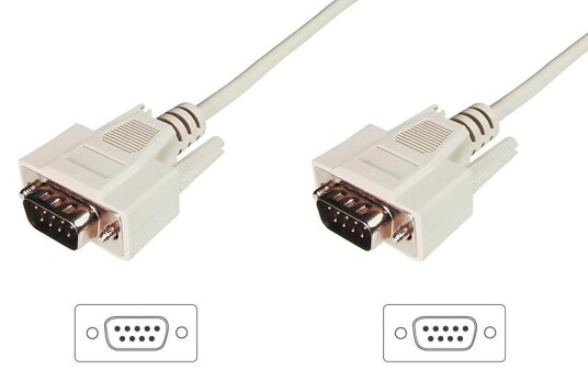 Digitus D-Sub9 Seriell Kabel M/M 3m Formstøpt Beige