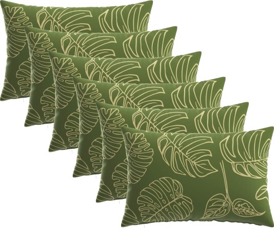 vidaXL Putetrekk 6 pcs HEERLEN Blad Design 50 x 80 cm Polyester