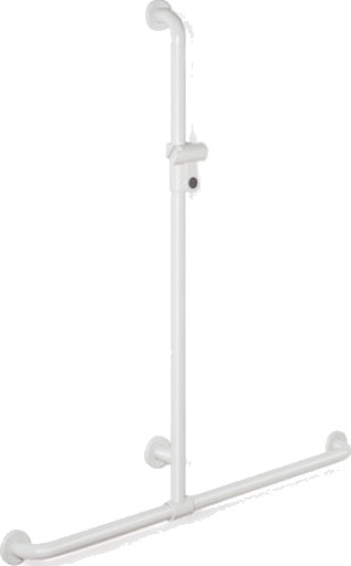 HEWI dusjstang med horisontalt støttehåndtak Blå
