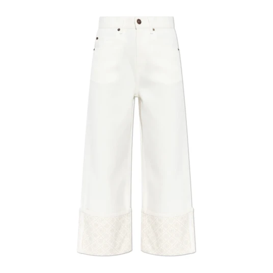 Tory Burch Dame Jeans Hvit W27,