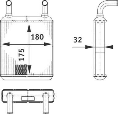 MAHLE AH 132 000P Varmeapparat register