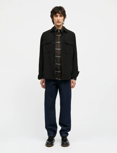 Mads Nørgaard Dyed Canvas Skyler Shirt Fav - Black - XL