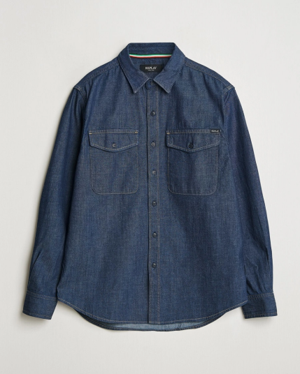 Replay Denim Shirt Dark Blue