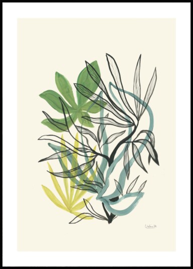 Flowing Botanical Greens Plakat / 100x150