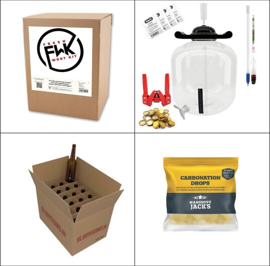 FWK Startpakke Standard Pakke med Flat Bottom og glassflasker FWK Startpakke Standard Pakke med Flat Bottom og glassflasker