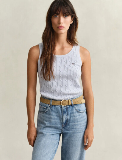 GANT Stretch Cotton Cable Tank Top Blue XS GANT Stretch Cotton Cable Tank Top Blue XS