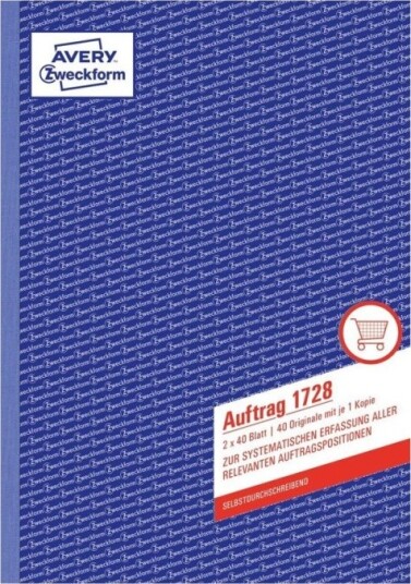 Avery Zweckform Bestillingsskjema 40 Ark A4 210 X 297 Mm Dublett Karbonfri
