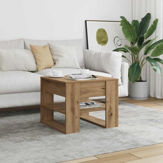 Salongbord artisan eik 55,5x55x45 cm konstruert tre 8721158441584