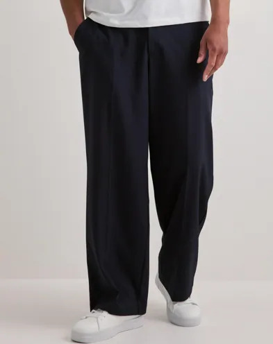 Que Sera Sera Walker Wide Suit Pant Dressbukser Blå