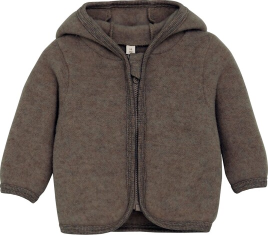 Huttelihut Brown Melange Jacket Ears Wool Fleece 74