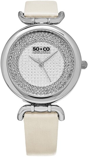 So & Co New York Dameklokke 5264.1 SoHo Sølvfarget/Sateng Ø38 mm