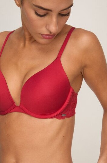 Hunkemöller Vattert bh med bøyle push up Angie Rød