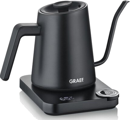 Graef GK502 Vannkoker 0,9 L 1200 W Justerbar Termostat Svart Rustfritt Stål