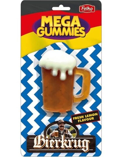 Sweet & Candy Mega Gummies German Beer Vingummi Ølglass med Fersk Sitronsmak 120 gram