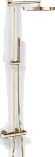 Semplice Termostatsett SRL10 S02 XXL Rain DeLux ø28cm EasyClean Polert Messing Natural