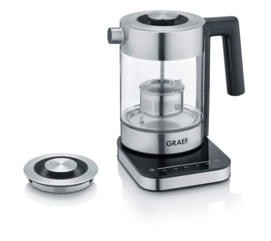 Graef WK350 Vannkoker 1L 2000W Rustfritt Stål med Vannivåindikator og Gjennomsiktig Glass