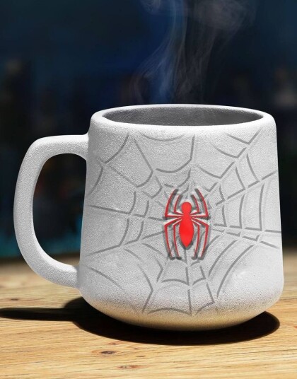 Spider Man Krus med Logo og Spindelvev Mønster Marvel Lisensiert
