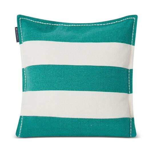 Lexington Block Stripe Printed putetrekk 50 x 50 cm Grønn-hvit