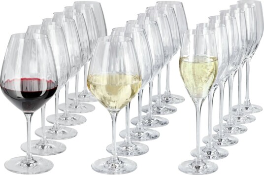 VEGA Glass sett Leya 18 deler; 22.1 cm H; Transparent