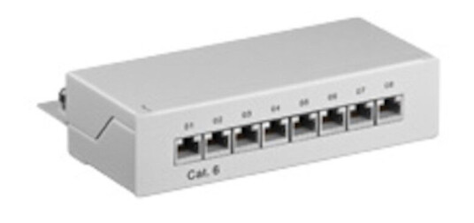 M-Cab 8-porters Cat. 6 Nettverks Patchpanel Grå M-Cab 8-porters Cat. 6 Nettverks Patchpanel Grå