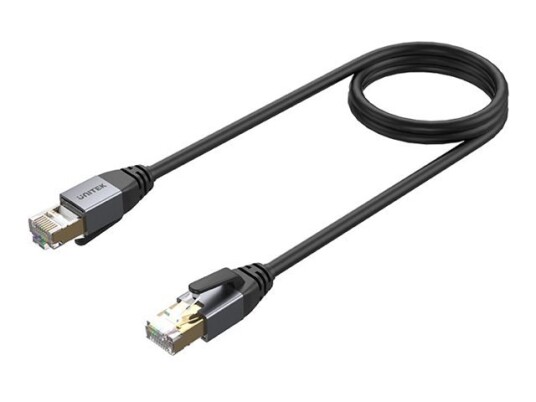 Unitek Nettverkskabel Rj-45 Hann Til Rj-45 Hann 1.5 M 6.8 Mm S/Ftp Cat 8 Uten Hindringer Med Støvel Svart