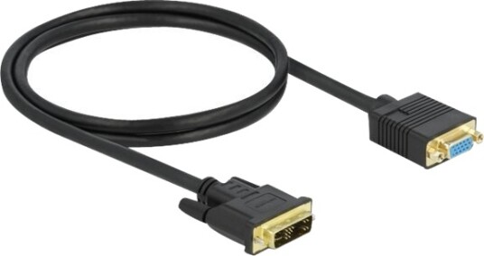 Delock Adapterkabel Enkeltlenke Dvi A Hann Til Hd 15 Vga Hunn 1 M Tommelskruer Svart