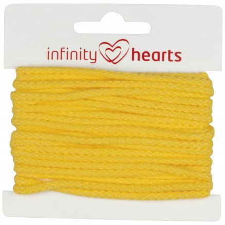 Infinity Hearts Anorakksnor Bomull rund 3mm 340 Gul 5m