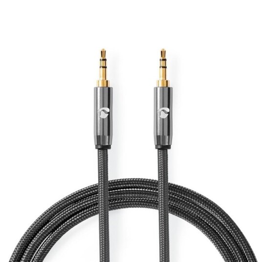 Nedis Stereo lydkabel 3.5 mm Hann til Hann 5 m Gull belagt Grå